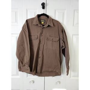 Cabelas Mens Heavy Long Sleeve Shirt Size L Brown Cargo Outdoor Gear